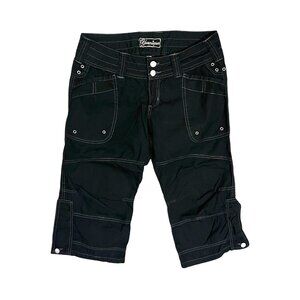 Younique Black Ankle-Length Pants with Button Accents